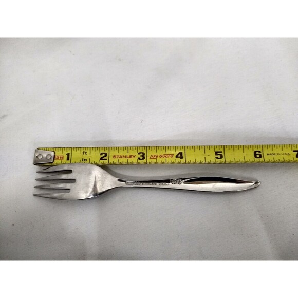 VINTAGE Oneida Kenwood Forever Rose USA Stainless Glossy Dinner Fork 7" - Picture 7 of 7